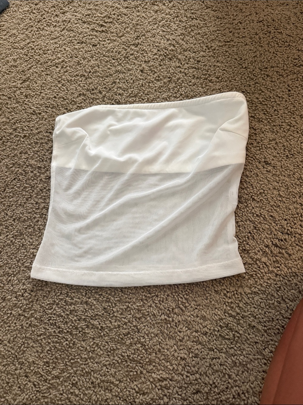 Edikted White Strapless Mesh Tube Top